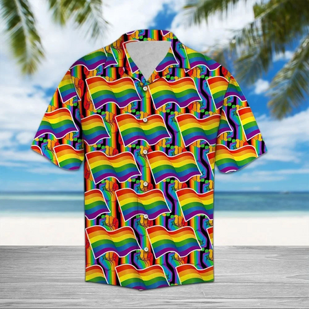 Gay pride button hot sale down shirt