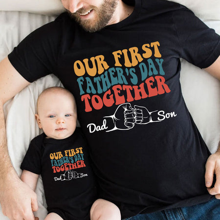 First Fathers Day Together First Bump Custom Name Father Son Matching First Fathers Day Together First Bump Custom Name Father Son Matching