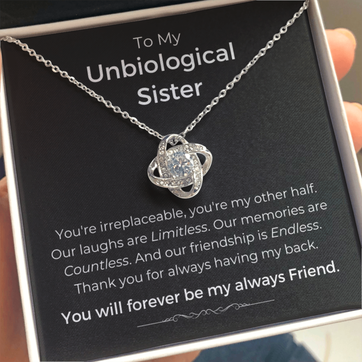 Gifts for Unbiological Sister - Perfect Pair Necklace – YourCustomMall