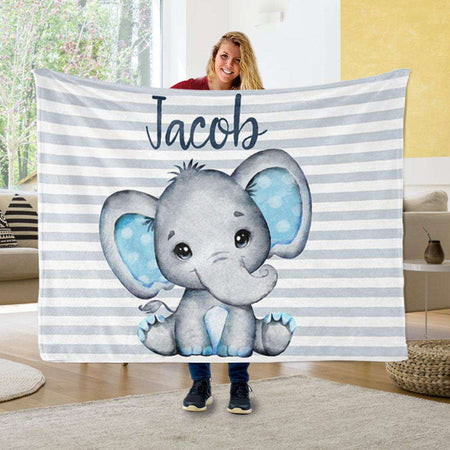 Newborn Baby Blanket Personalized Embroidery Name For Boy Girl