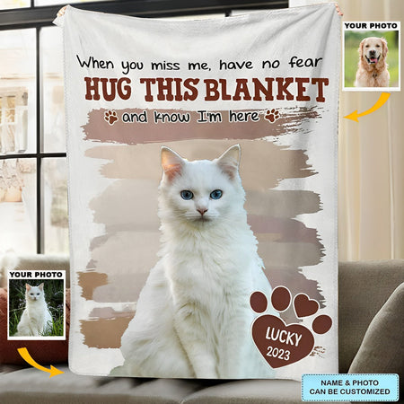 Personalized Cat Blanket, Cat Lover Gift, Custom Photo Blanket