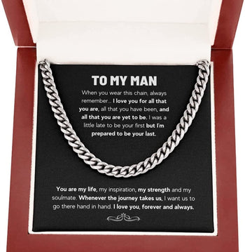 To My Man Cross Necklace, Boyfriend Gift, Boyfriend Birthday Gifts,  Anniversary