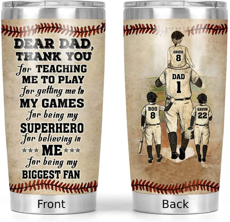20oz Baseball Gifts for Boys, Baseball Gifts for Men, Coffee Thermos for Men,  Valentines Day Gifts Insulated Travel Mug with Lid