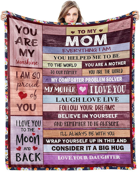 Gifts for Mom, Birthday Gifts for Mom, Blanket to My Mom Gift from