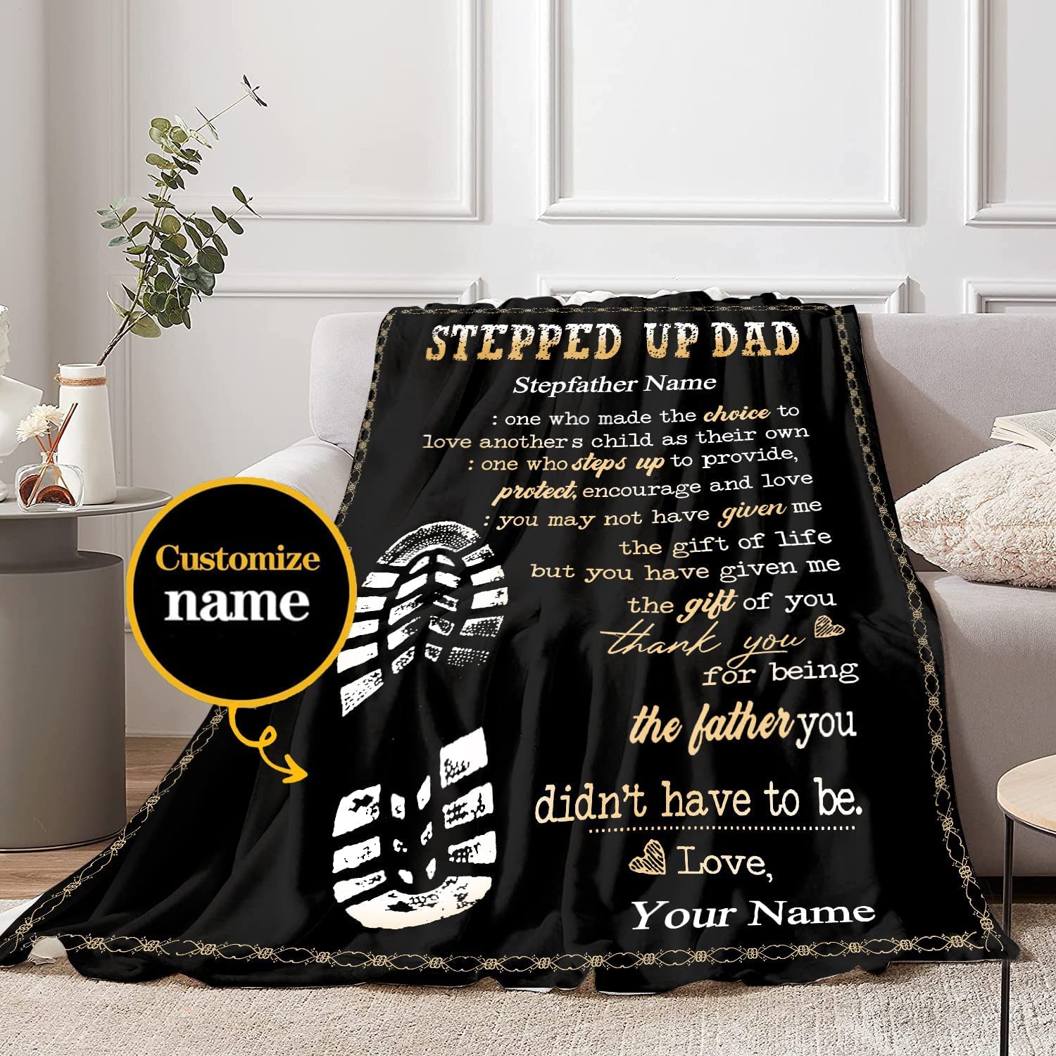 Fathers day personalized discount blanket