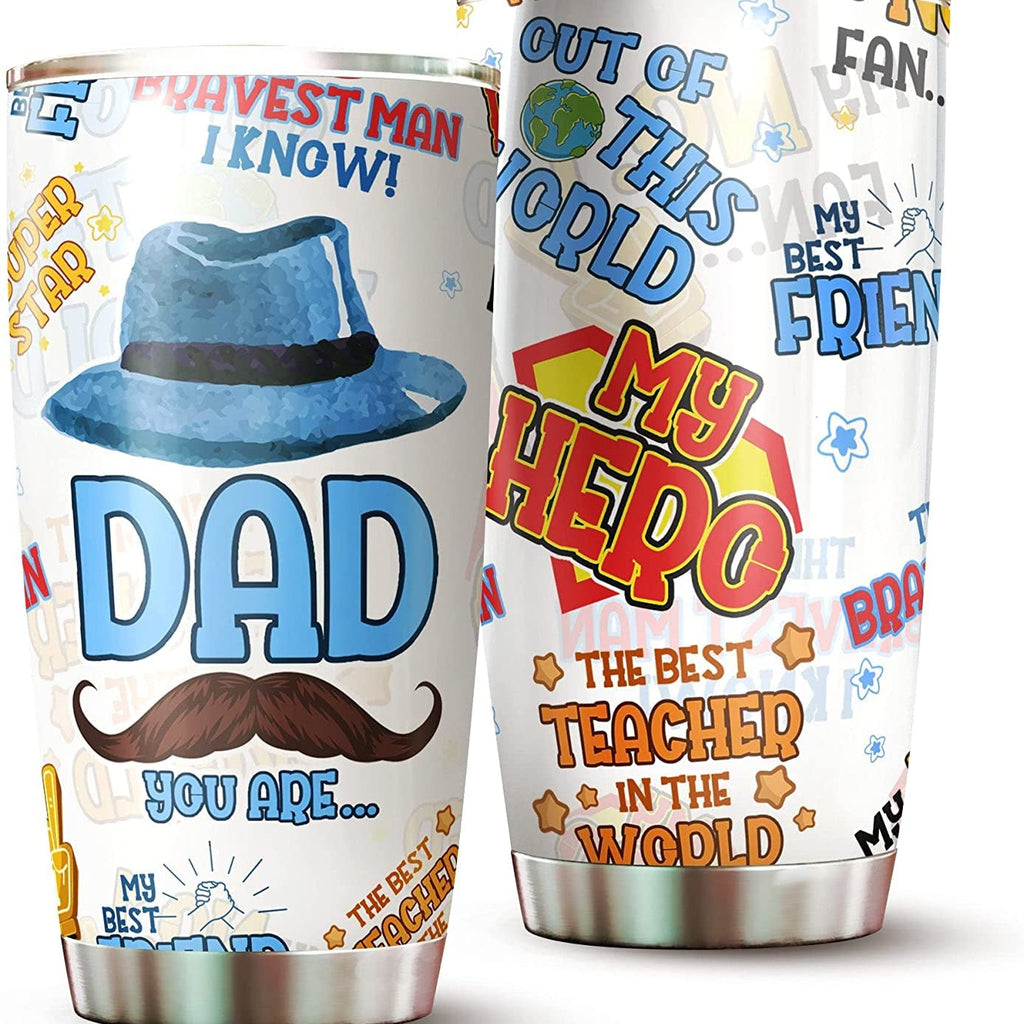 Papa Bear Tumbler For Dad - Stainless Steel American Flag Tumbler Cup 20oz  for Father - Birthday Gifts for Dad From Daughter Son - Fathers Day Gift