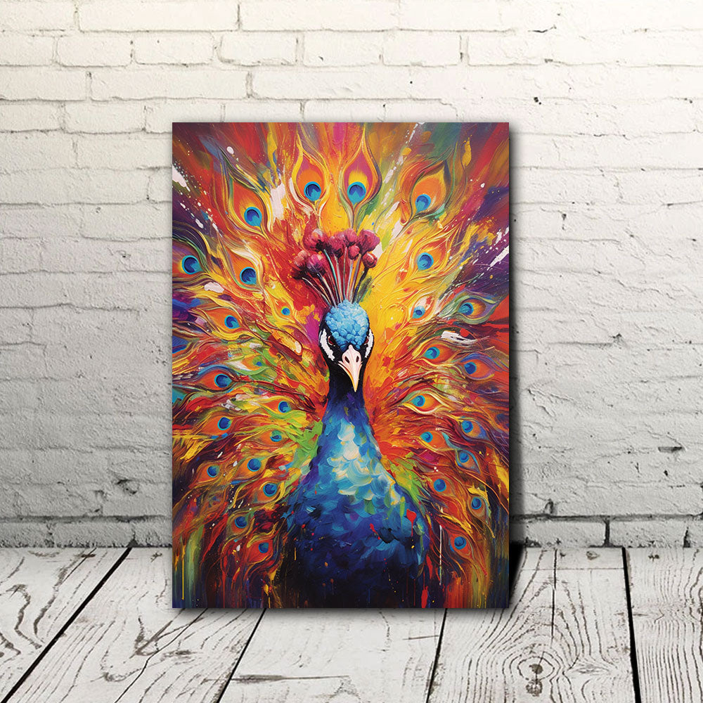 Beautiful abstract peacock painting acrylic on cancas - Handmade