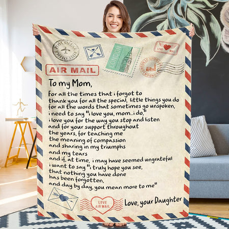 Letter To Mom Personalized 50x60 Sherpa Blanket