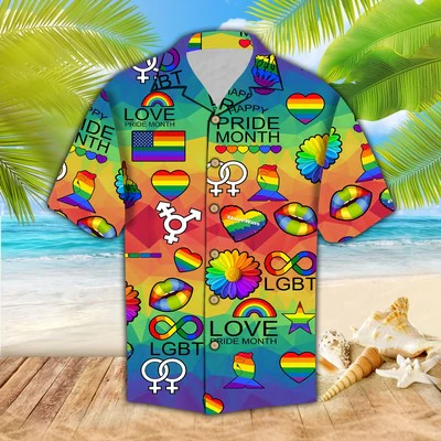 rainbow hawaiian shirt