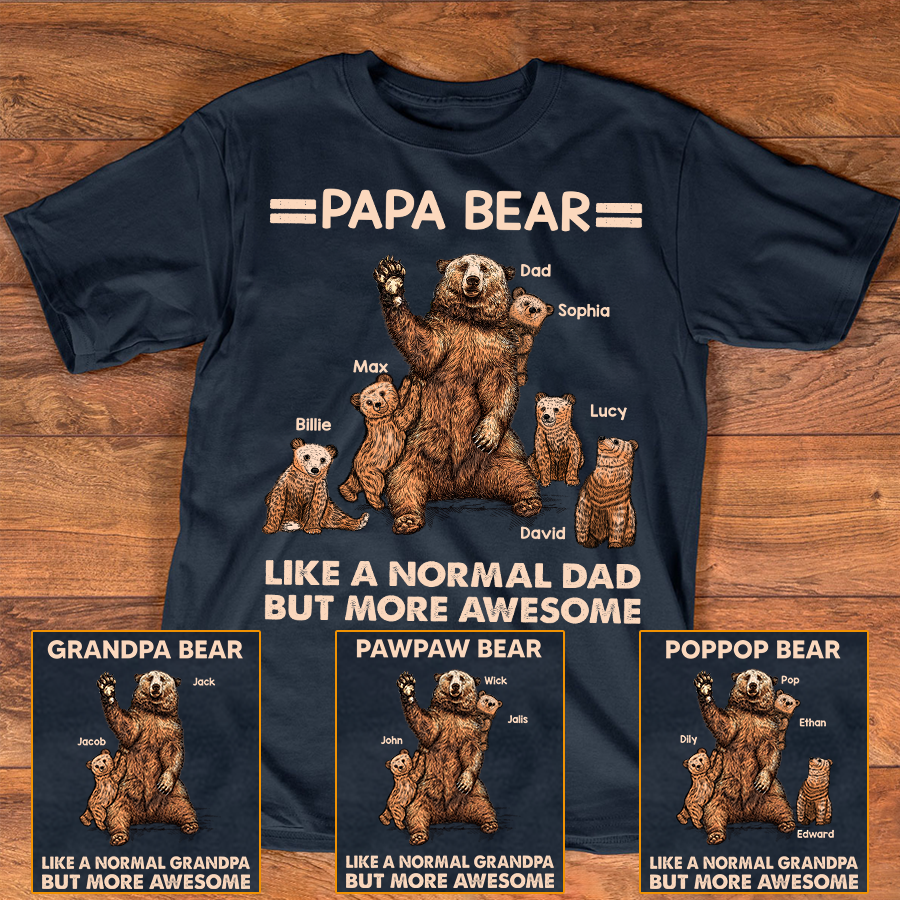 This Papa Bear Belongs To - Personalized Gifts Custom Bear Shirt