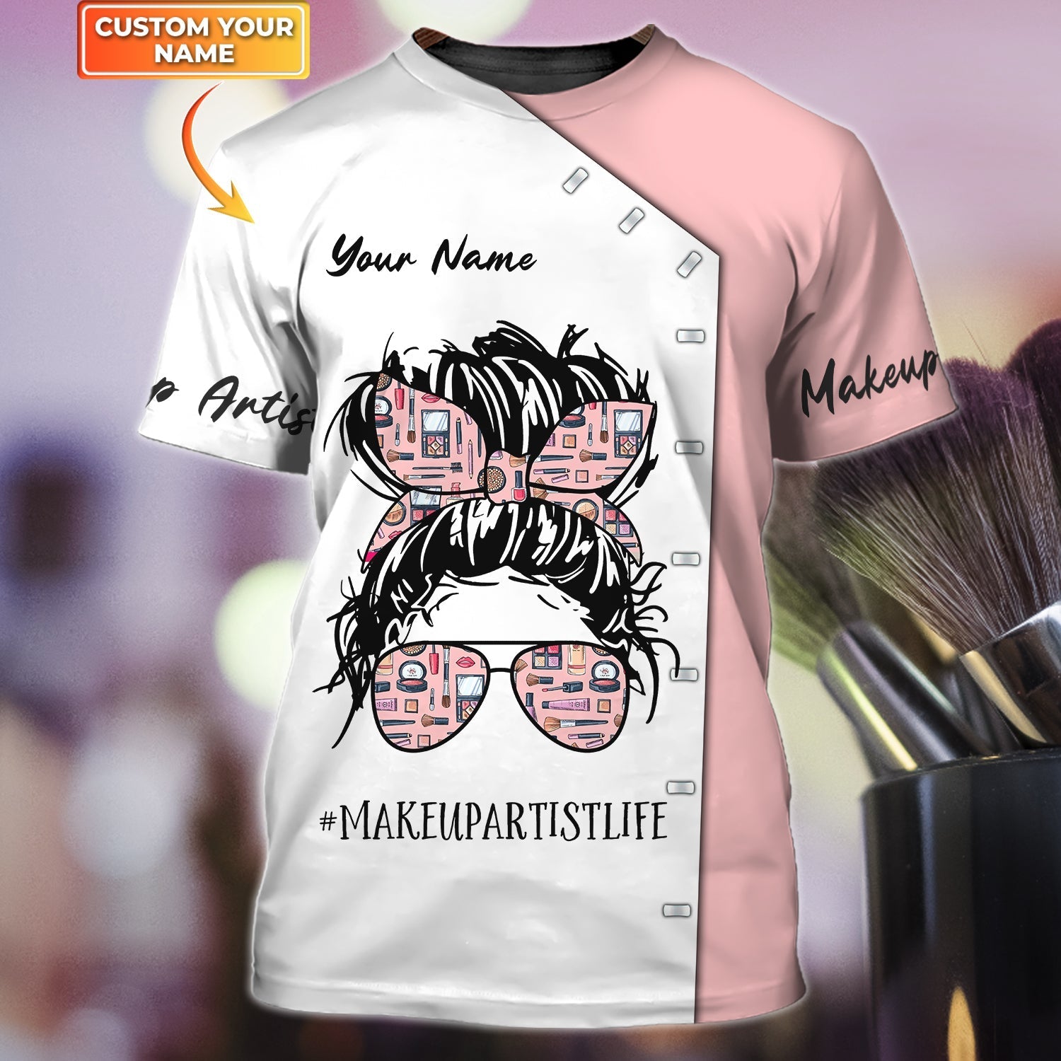 Makeup Artist Personalized 3D Tshirt Women Make Up T Shirt Make Up T