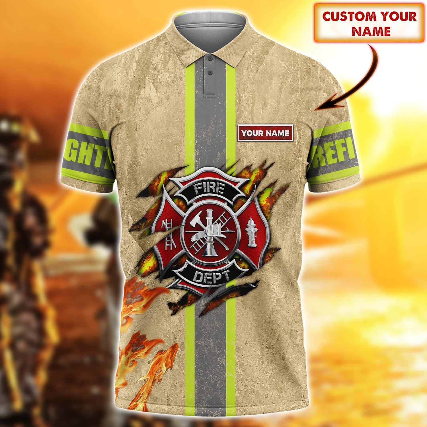 Custom fire outlet department polo shirts