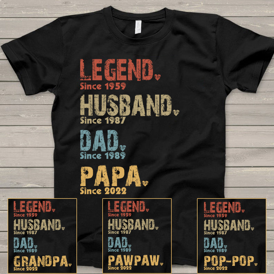 Legend Husband Dad Papa, Custom Dad Papa & Kids, Father's Day Gift