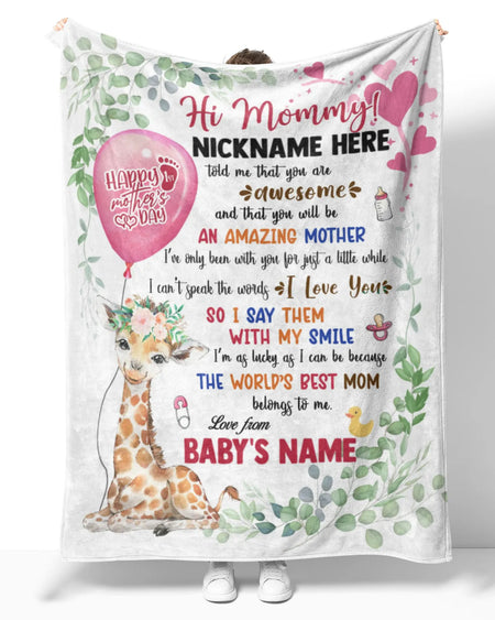 Little giraffe personalized blanket hot sale